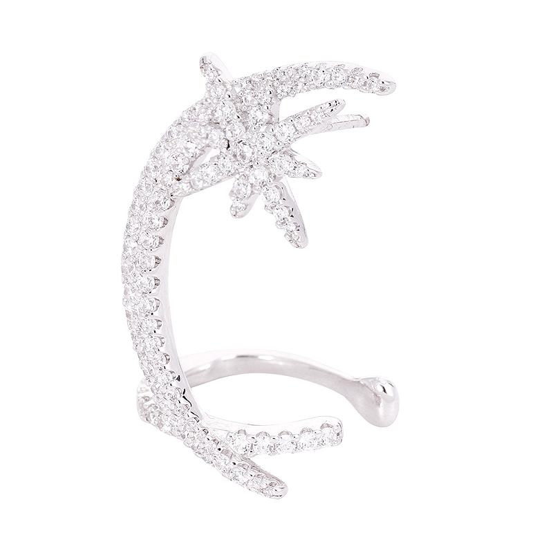 APM Monaco 辛芷蕾明星同款星约耳环 银镶晶钻耳钉耳骨夹 个性简约耳钉女气质耳钉