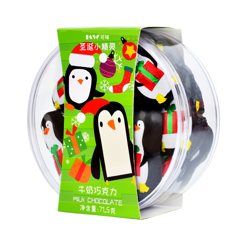 71.5克11粒企鹅圆形全透明塑盒