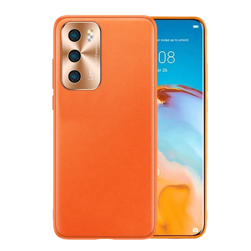 安美宝 华为p40pro手机壳P50保护套新款素皮镜头p30pro全包边p40Pro+外壳超薄潮牌新品5G版皮男软女款