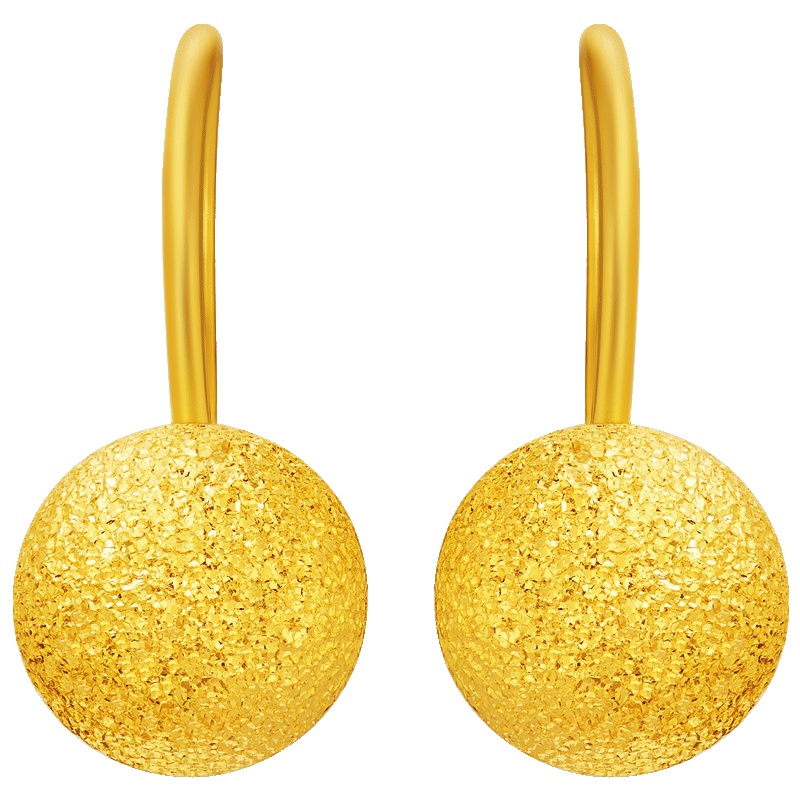 礼品周大福珠宝首饰水滴足金黄金耳钉Plus计价（工费48元）F194020