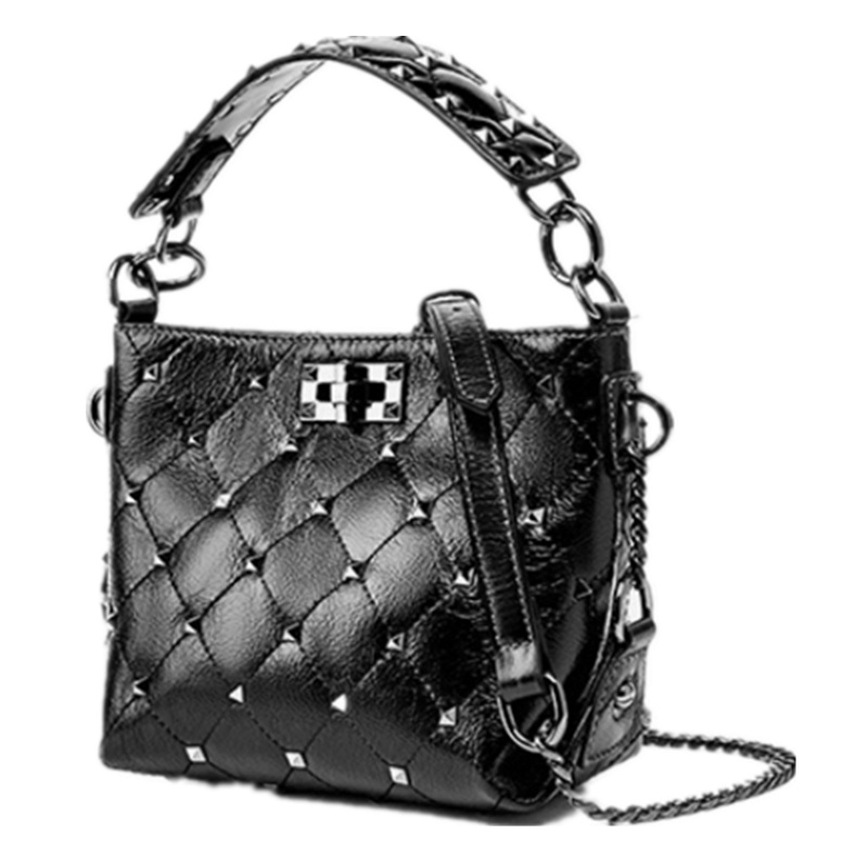 菱格三宅世家(MVO MVO LGSZSJ)小香风菱格链条水桶包包单肩百搭斜挎包女士包