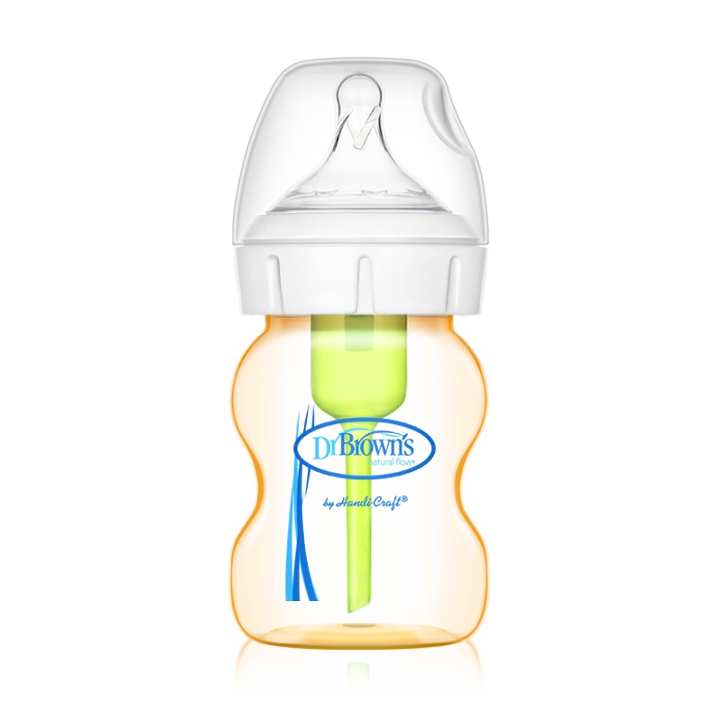 [2019升级版]布朗博士爱宝选PLUS 新生儿防胀气宽口奶瓶初生婴儿奶瓶安全塑料耐摔150ml 配0-3个月奶嘴