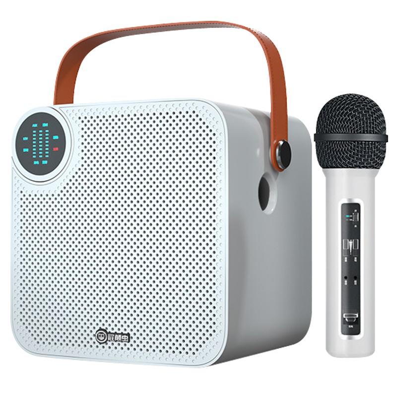 屁颠虫A7家庭ktv无线麦克风电视全民k歌神器家用唱歌蓝牙话筒音响一体手机电脑通用演讲教学广场舞会议主持音箱 单麦版白色