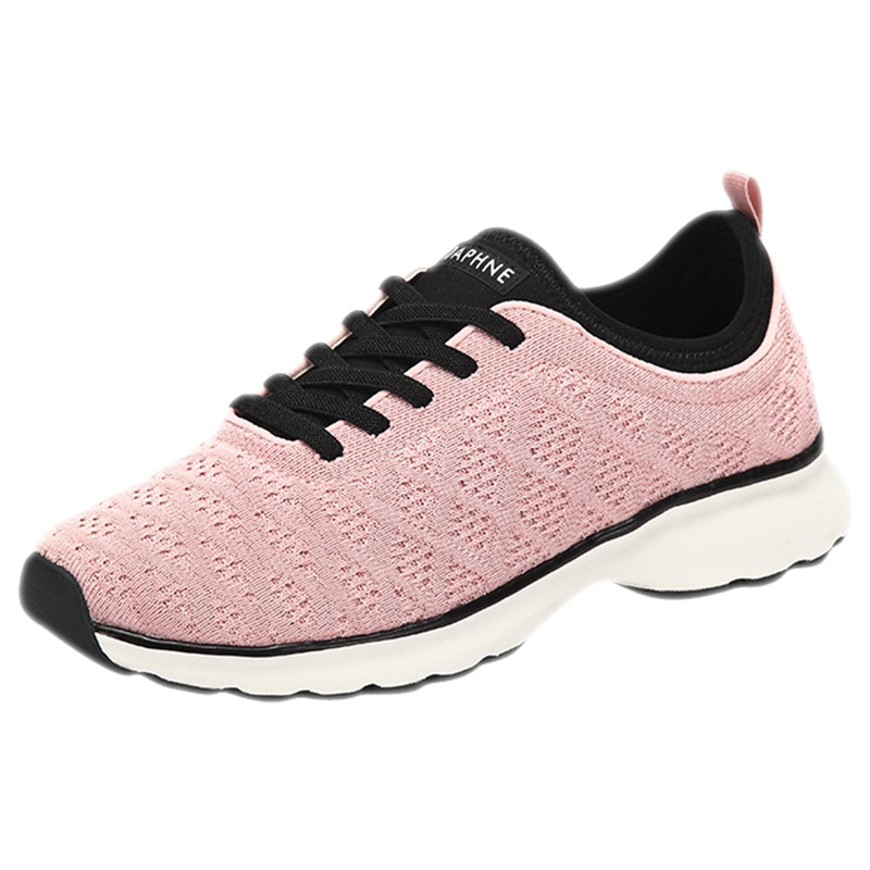 达芙妮新款防滑飞织网面透气休闲运动鞋
