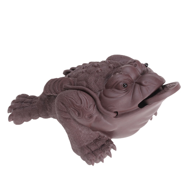 [子冶]金蟾 原矿紫泥 茶宠 紫砂摆件 茶具 宜兴紫砂 手工 正品 (大号款)