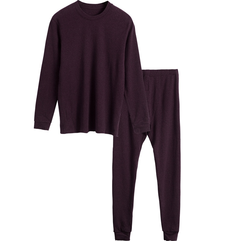 红豆居家内衣套装男秋冬男士套装红豆绒圆领舒适保暖套装