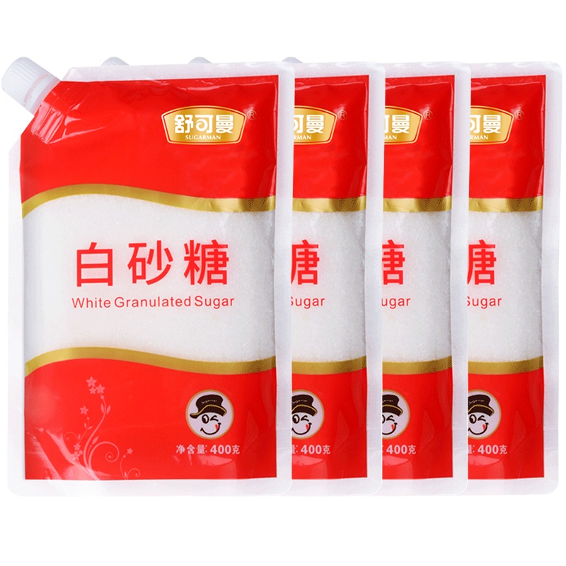 【4包】舒可曼白糖白砂糖400g 碳化糖调味糖烘焙糖非散装糖霜糖粉