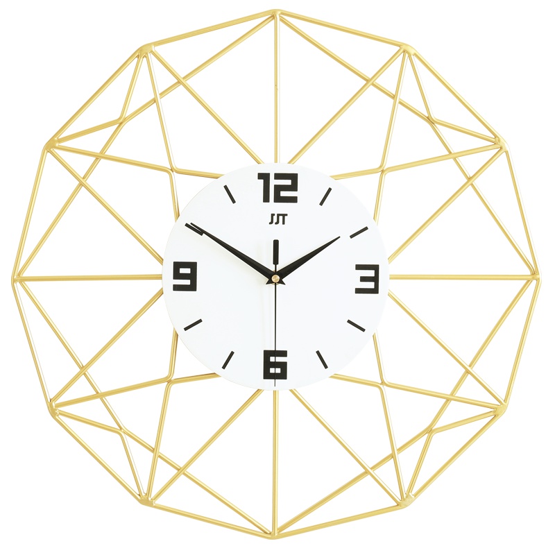 久久达大钟表客厅挂钟现代创意简约挂表田园欧式时钟卧室静音石英钟个性金色