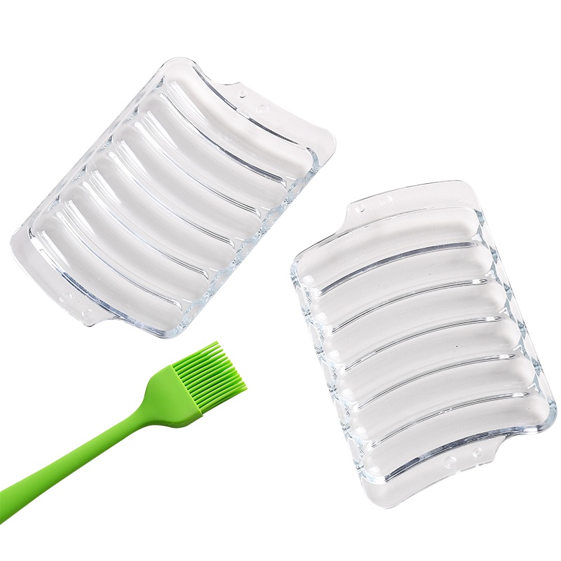 青苹果宝宝香肠模具婴儿做辅食的火腿肉肠模具可蒸耐高温自制肠工具烘培工具 耐热玻璃+50只裱花袋+油刷