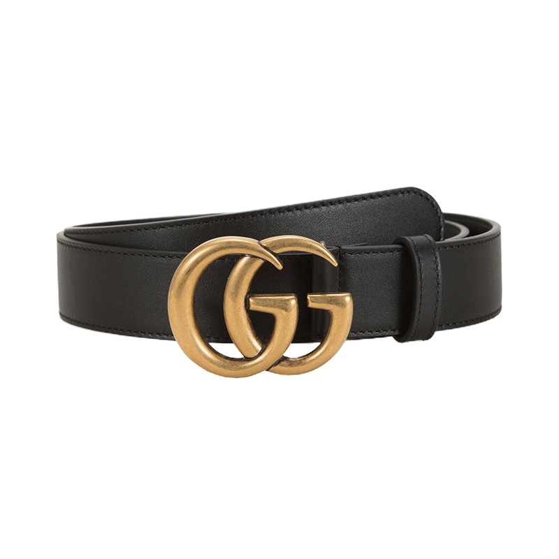 GUCCI/古驰男女同款牛皮双G带扣皮革腰带414516 AP00T 2145棕色105