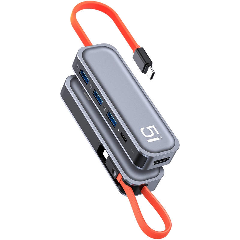 洛克(ROCK) TR04 Type-C转PD五合一多功能扩展坞 转换头 转接头 拓展坞