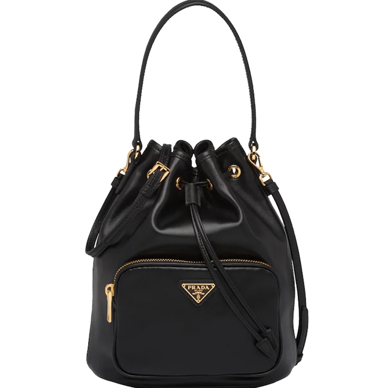 【预定】20春夏款PRADA Duet 皮革手袋1BH038 OOM 17.5*22.5*12CM