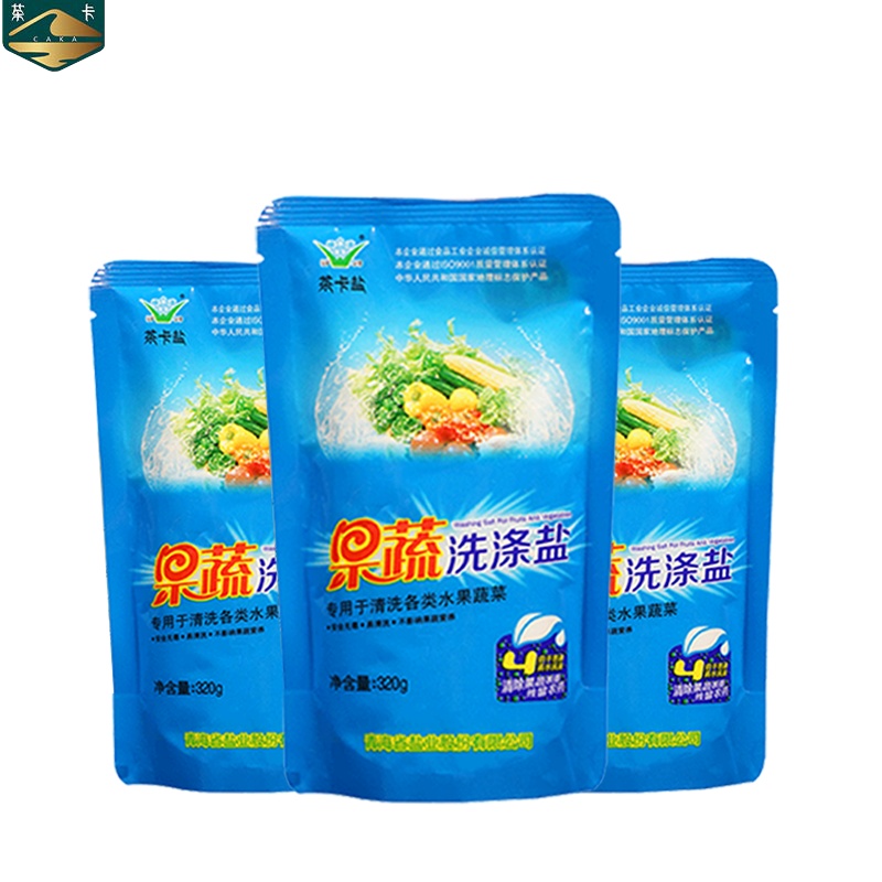 茶卡果蔬洗涤盐4袋*320g自然结晶盐果蔬清洗无抗结剂无残留家庭好帮手
