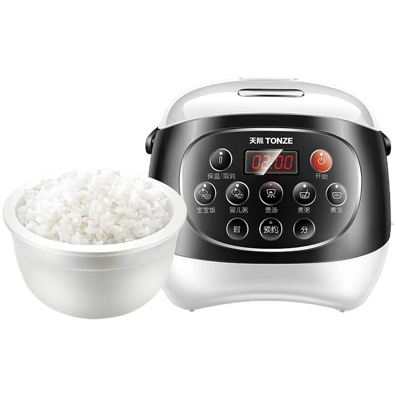 天际(TONZE)电饭煲2L 陶瓷内胆 煮粥煮饭煲汤 智能预约电饭锅瓷胆智能家用煮粥煲汤煮饭柴火饭FD20A-W