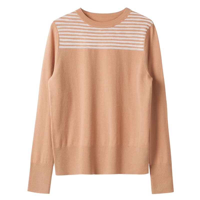 晚白2020冬季新品时尚圆领长袖休闲百搭毛衣打底衫羊毛衫针织衫女