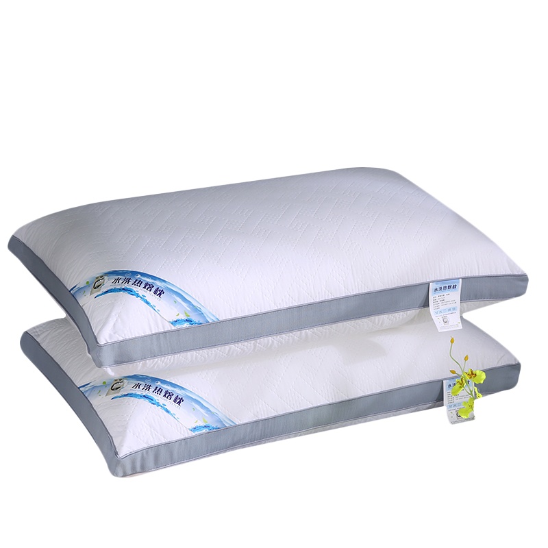 曼凝家纺 枕头热熔枕护颈枕芯成人正品酒店舒适高弹枕单人学生一对拍2适用秋季冬季纤维枕