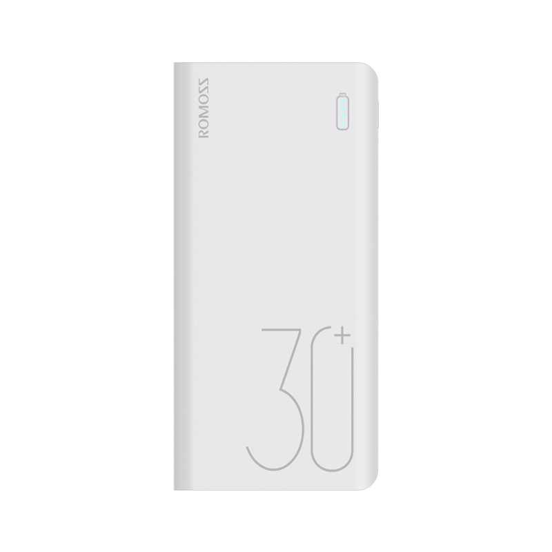 ROMOSS罗马仕 30000毫安 sense8+快充大容量移动电源 手机充电宝聚合物锂离子电芯白色