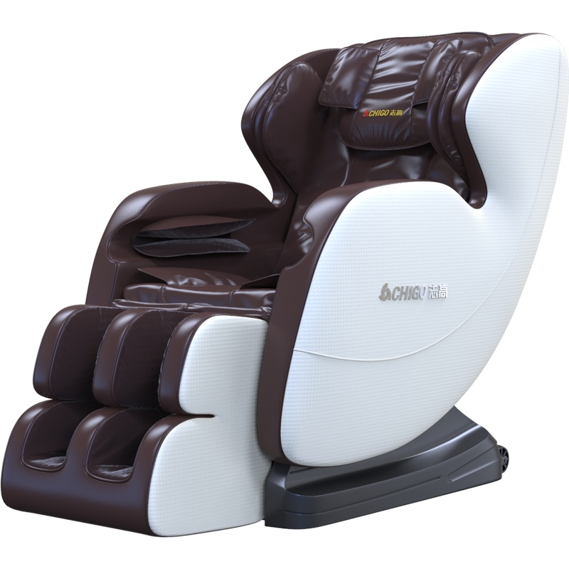 Chigo/志高家用按摩椅ZG-AMX8S全身全自动智能太空豪华舱小型多功能电动沙发深V零重力颈椎肩腰背揉捏器 高配棕色