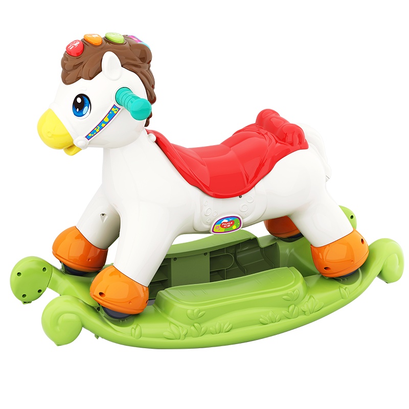 汇乐玩具 快乐摇马 987 儿童音乐小木马摇摇马/滑行车摇摇车两用玩具