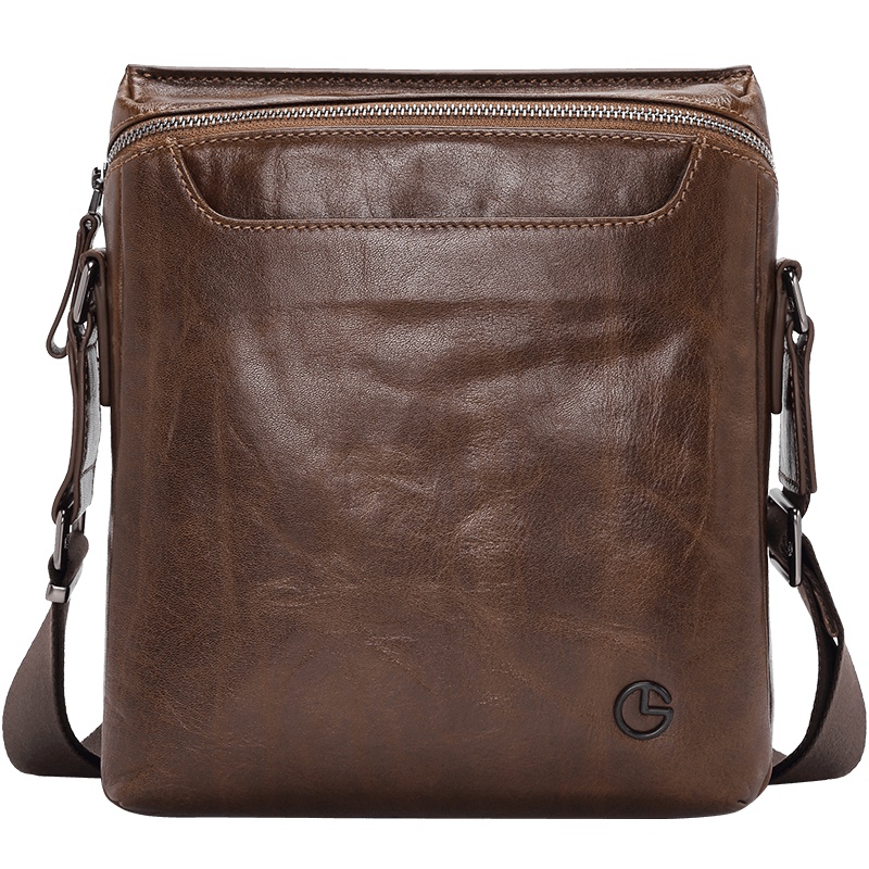 金利来(GOLDLION)男士单肩包 时尚休闲斜挎包头层牛皮单肩背包男