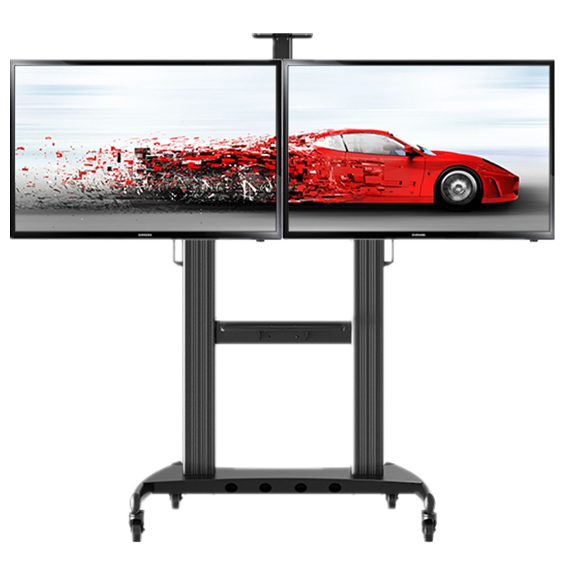 NB AVT1800-65-2A (40-65英寸)通用液晶电视双屏拼接移动推车电视落地支架激光电视挂架视频会议移动推车