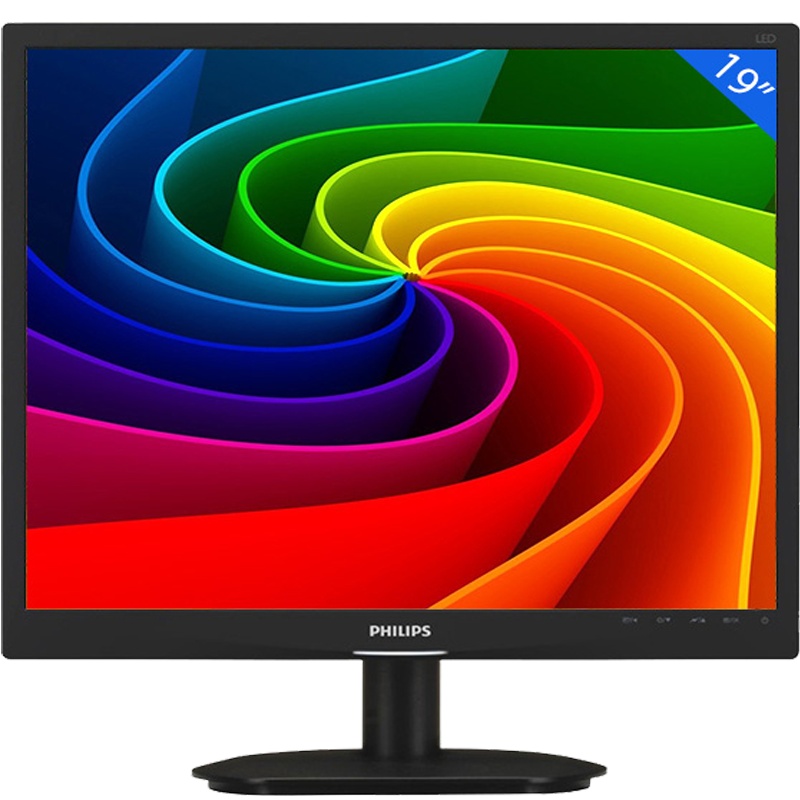 飞利浦(PHILIPS) 17英寸5:4正屏液晶办公家用黑色电脑显示器17英寸支持壁挂17S4LSB方屏监控