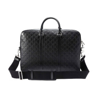 GUCCI 古驰 黑色双G印花商务手提单肩包男款 428041 CWCBN 1000