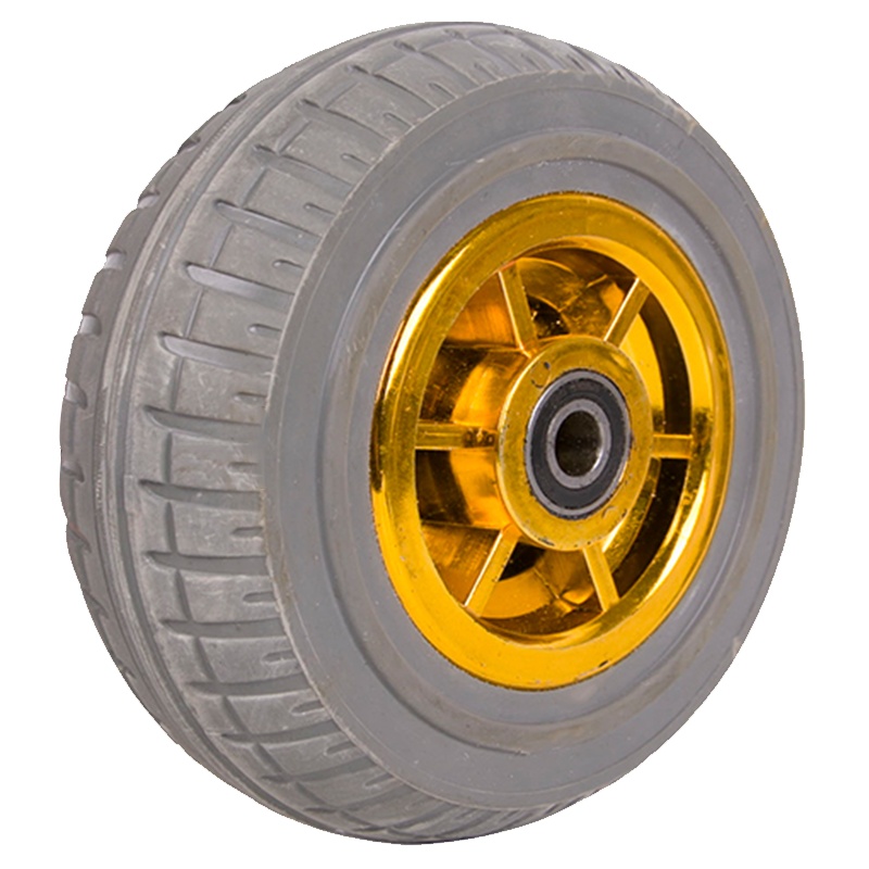 海斯迪克 HK534 高弹力静音脚轮转向轮 工业重型平板车手推车轮橡胶万向轮子 8寸单配