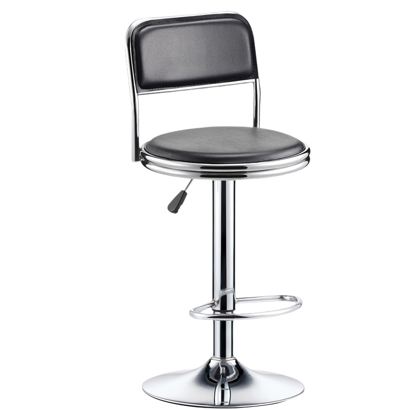 质凡酒吧前台椅吧台椅升降现代简约高脚凳高靠背椅皮质座面