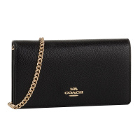 Coach 蔻驰 黑色皮革女士单肩斜挎包 女腰包 68338 GDBLK