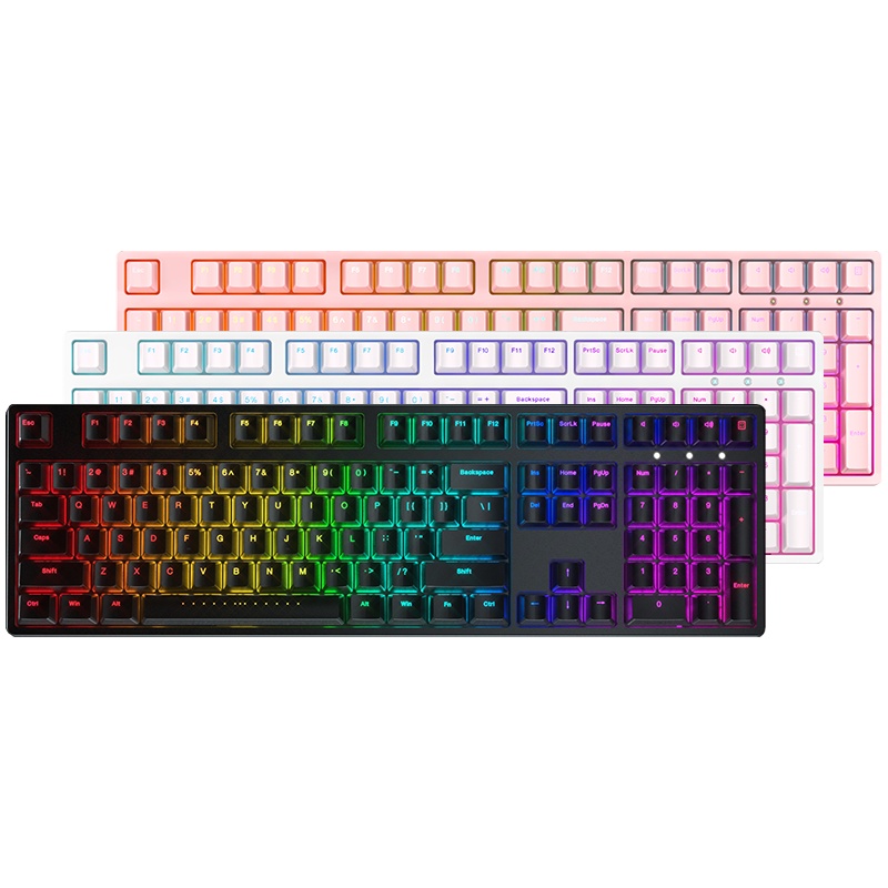 ikbc F410白色红轴RGB机械键盘背光多彩 电竞吃鸡游戏笔记本cherry轴樱桃轴[官方旗舰店]