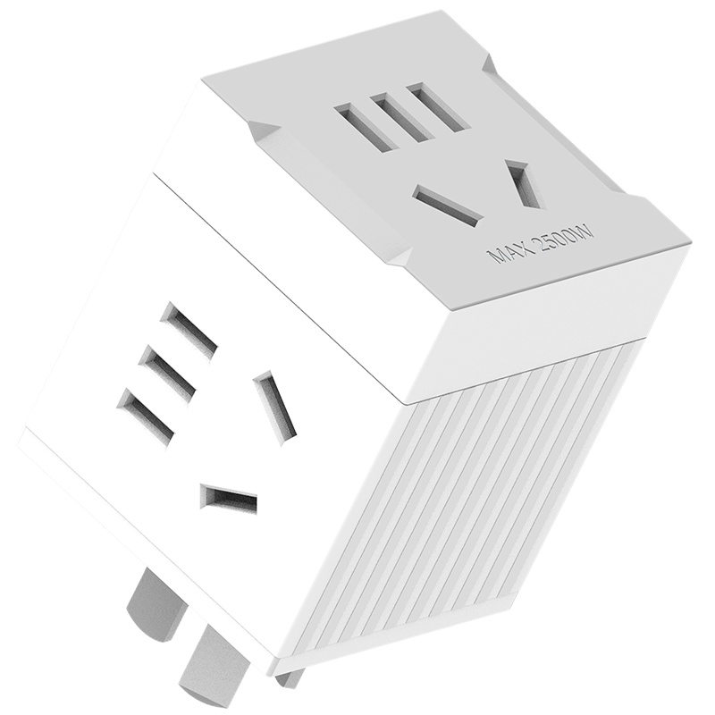 海锚魔方转换插座转换器usb插头分插器多功能接线板插排插板面板多孔家用不带线108白色