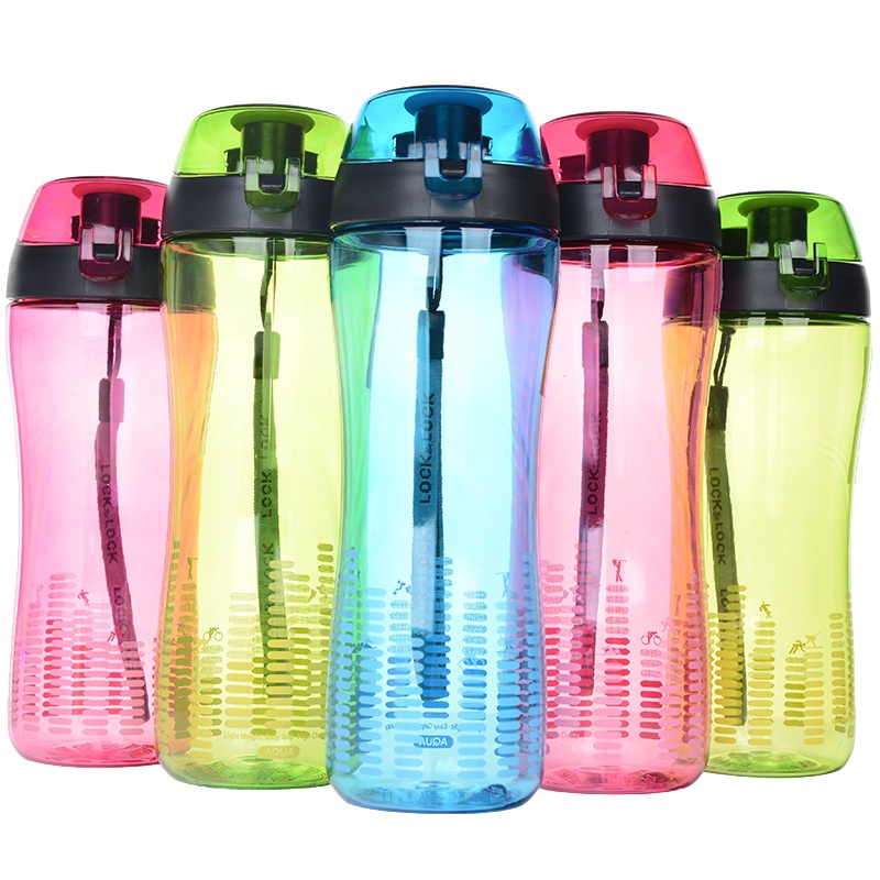 乐扣乐扣(Lock&Lock)运动水杯 便携多功能大容量户外随身杯创意茶花塑料杯2只装