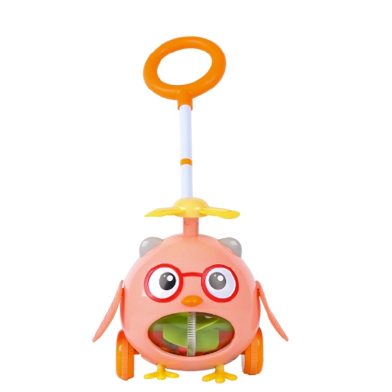 儿童推推乐玩具智扣宝宝单杆学步手推车飞机学走路助步1-3岁2生日礼物 灯光音乐推推乐橙色款