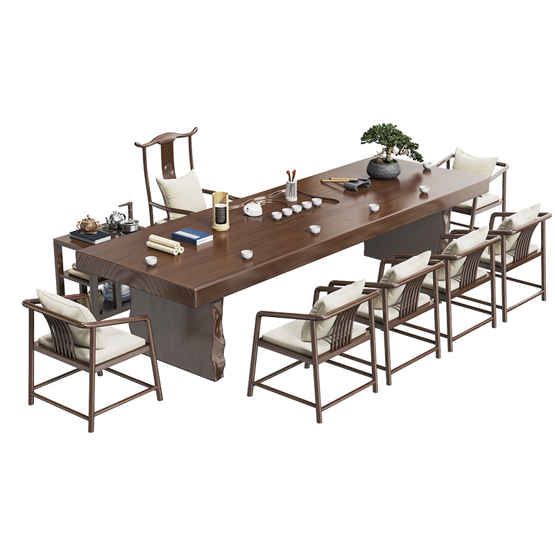 晶耀 茶桌 实木茶桌椅组合新中式客厅家用茶台现代禅意功夫原木泡茶桌 CZ98