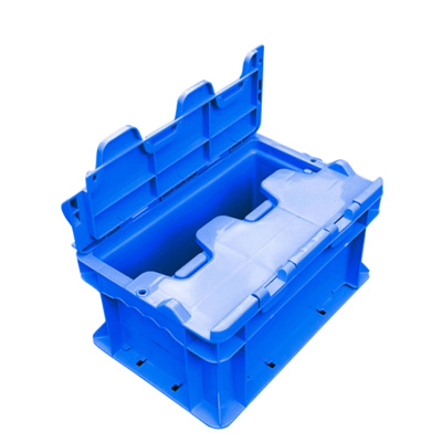 海斯迪克 gnjz-155 加厚塑料零件箱 汽车配储物箱周转箱 收纳工具箱零件箱带盖运输物流箱 A箱-有盖蓝色