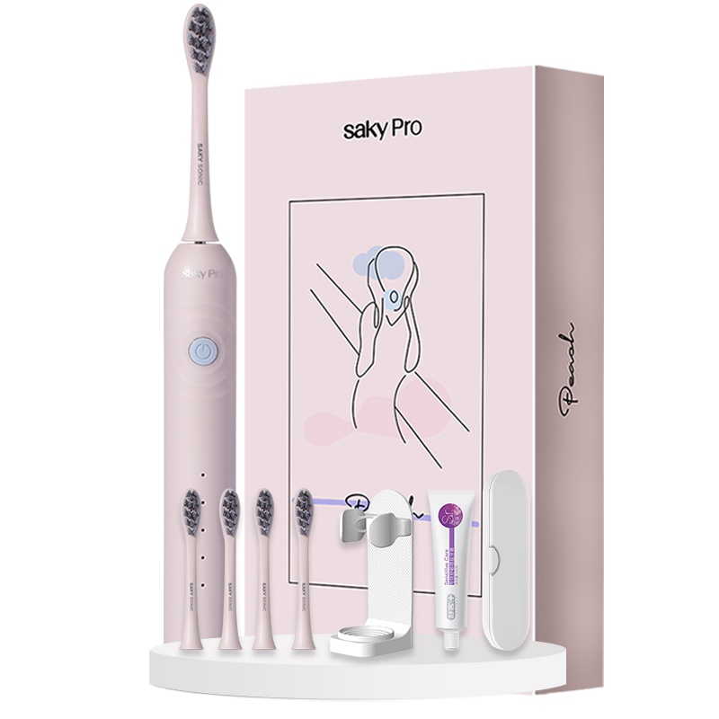 舒客(Saky)电动牙刷G33牛乳蜜桃防水充电式声波自动牙刷学生党男女生情侣