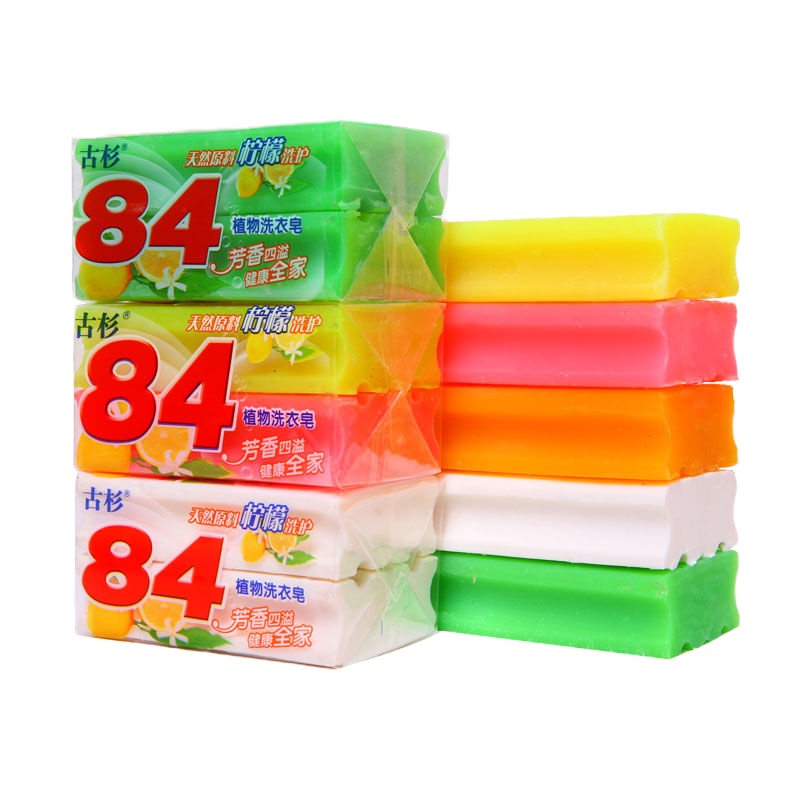 2块装 双彩色 [多色多组合]古杉84洗衣皂肥皂透明皂尿布皂增白皂特惠装