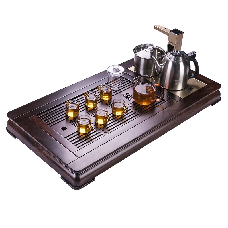 金杞(JINQI) 整套茶具全自动上水电热水壶耐热消毒烧水煮茶自动续水黑檀木茶盘202B款套装