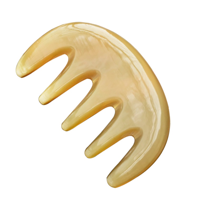 宝康林 牛角梳子家用防静电防脱耗牛角按摩五齿梳头部经络梳宽齿男女