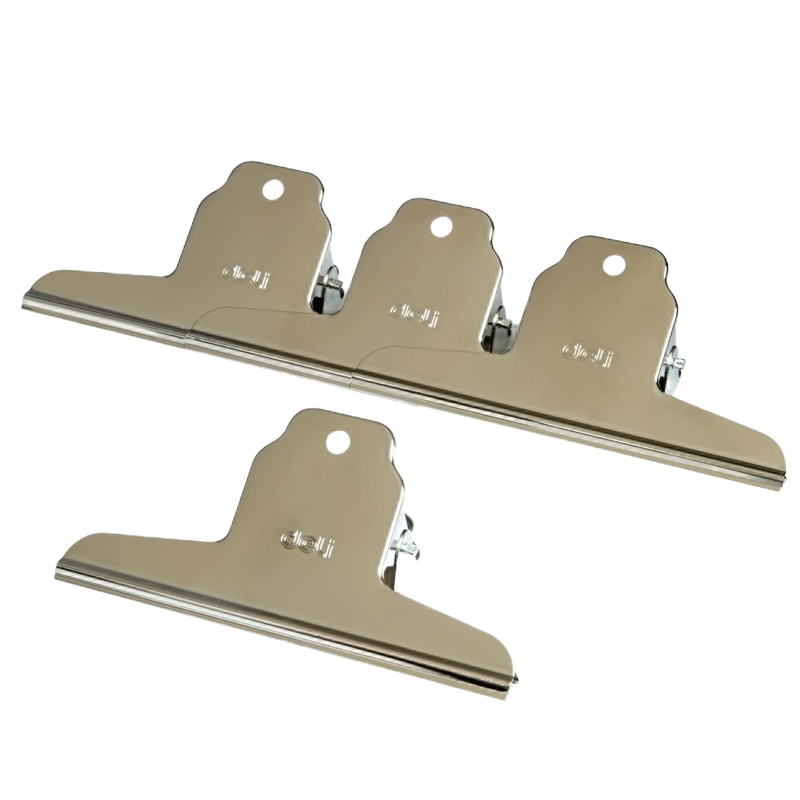 得力(deli)4只145mm山形票据票夹画板夹 财务票据夹金属票据夹子 办公用品 大号9531 6包装