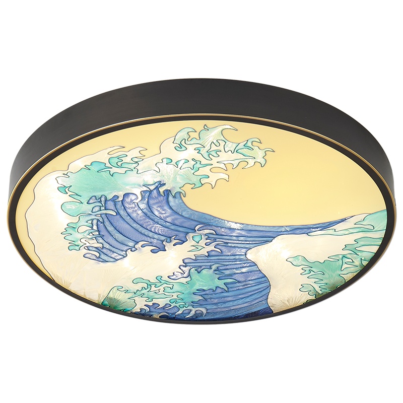 百轩(BAIXUAN)新中式吸顶灯简约现代客厅灯三色LED珐琅彩大气卧室灯LED餐厅灯 MX80012