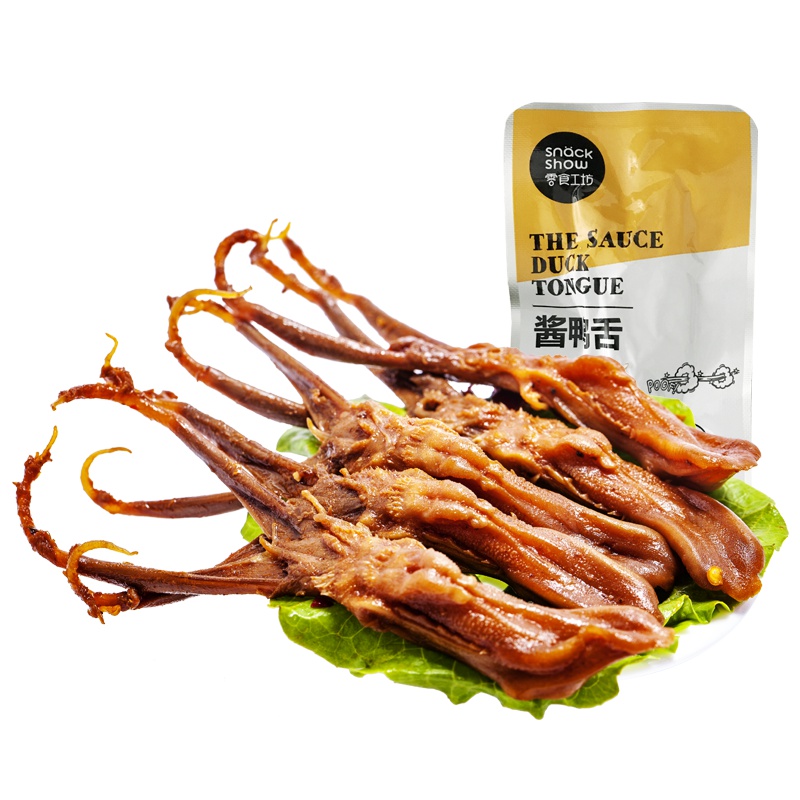 零食工坊(snack show)酱鸭舌60g约4小包散装 肉食卤味卤汁味微辣鸭肉类食品散称熟食休闲零食袋装