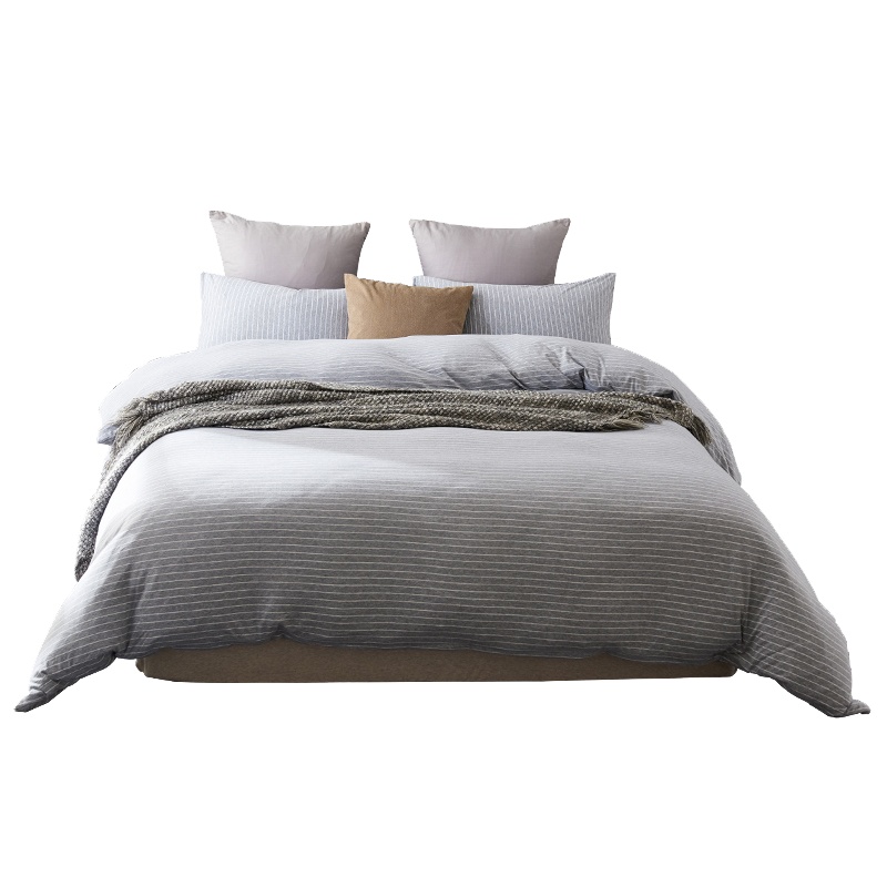 无印良品四件套三件套床上用品纯棉条纹件套床笠床罩枕套全棉树语