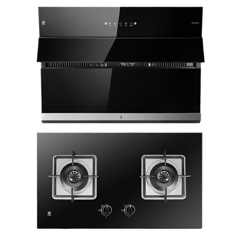 樱花(SAKURA)烟灶套餐 侧吸20立方自动清洗抽油烟机 4.5KW燃气灶具 厨电烟灶套装JA06+BGC1T天然气