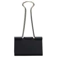 得力 8561-1#黑色长尾票夹51mm(筒装)(黑)(12只/筒)