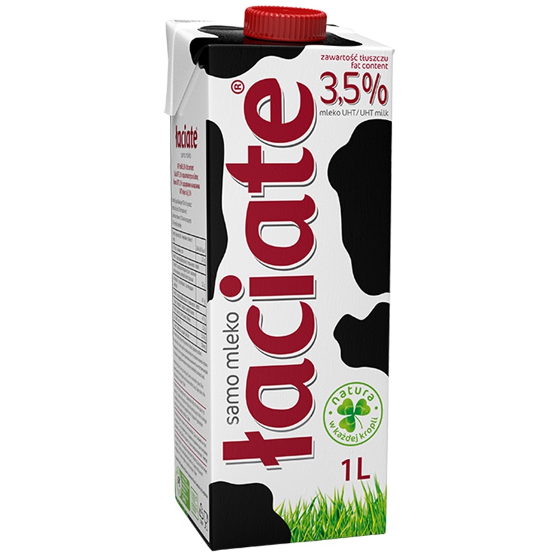 LACIATE 全脂纯牛奶 3.5% 1L*12 波兰进口 全脂高钙 学生牛奶