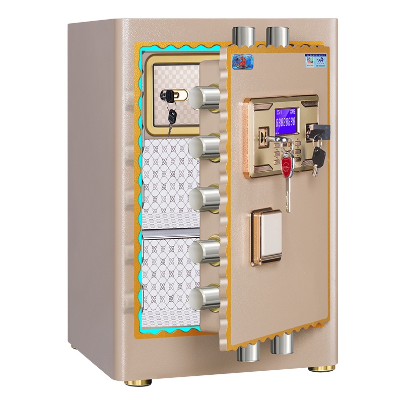 虎牌保险柜家用保险箱办公 50厘米防剁阻撬曲线门BGDB-I-50DQ电子保管箱柜密码锁新品 香槟金