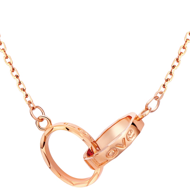 schl-礼品周大福Love字母K金链18K金项链套链坠_1