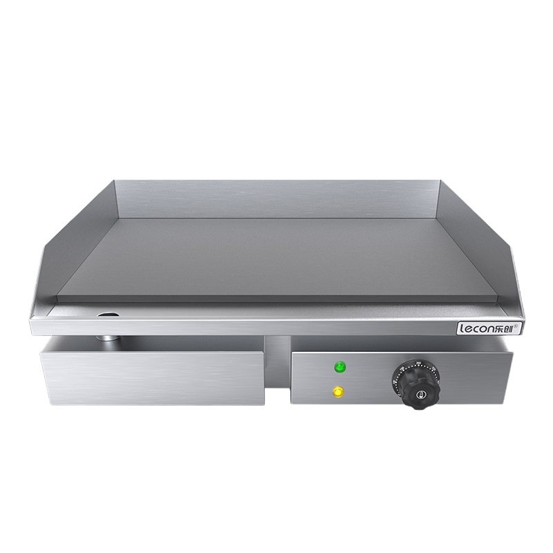 乐创(lecon)电扒炉商用小型煎牛扒 铁板鱿鱼小型手抓饼小吃电热燃气 电热款[单温控+铁板款]